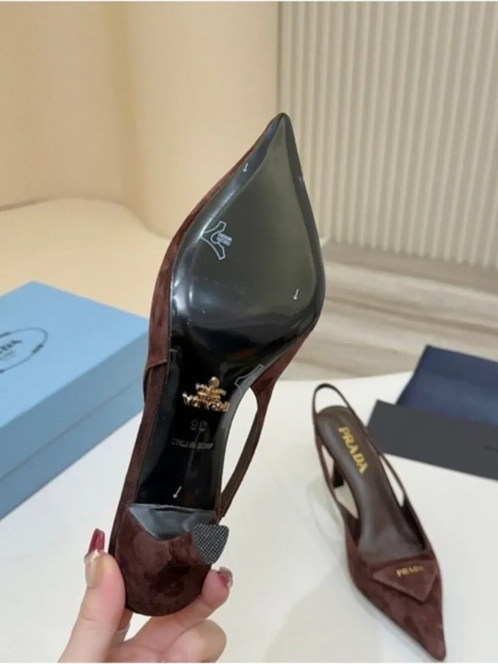 Prada women's high heels, brown